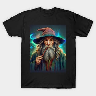 Old Wizard Smoking a Pipe T-Shirt